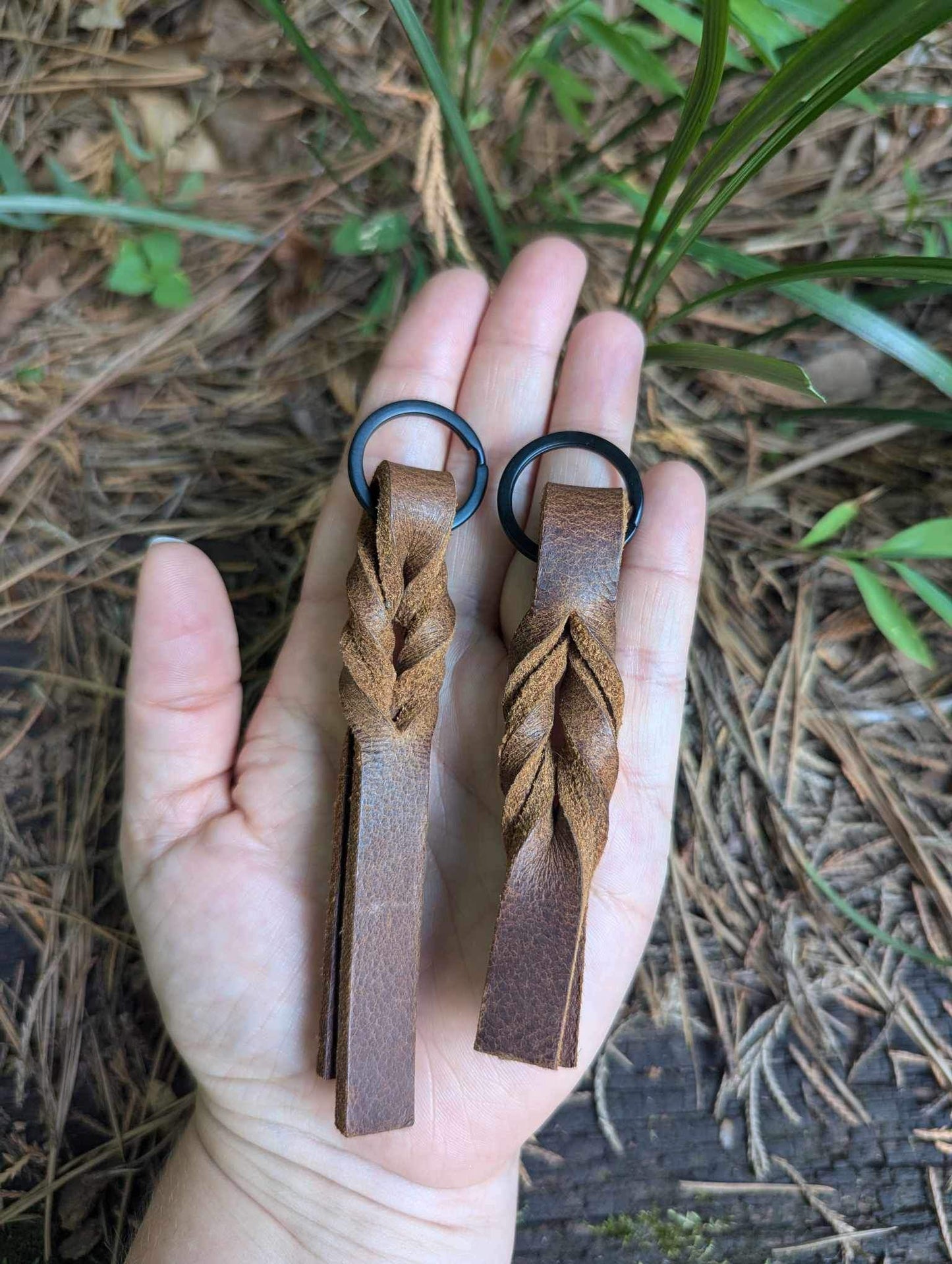 Leather Keychains with key ring