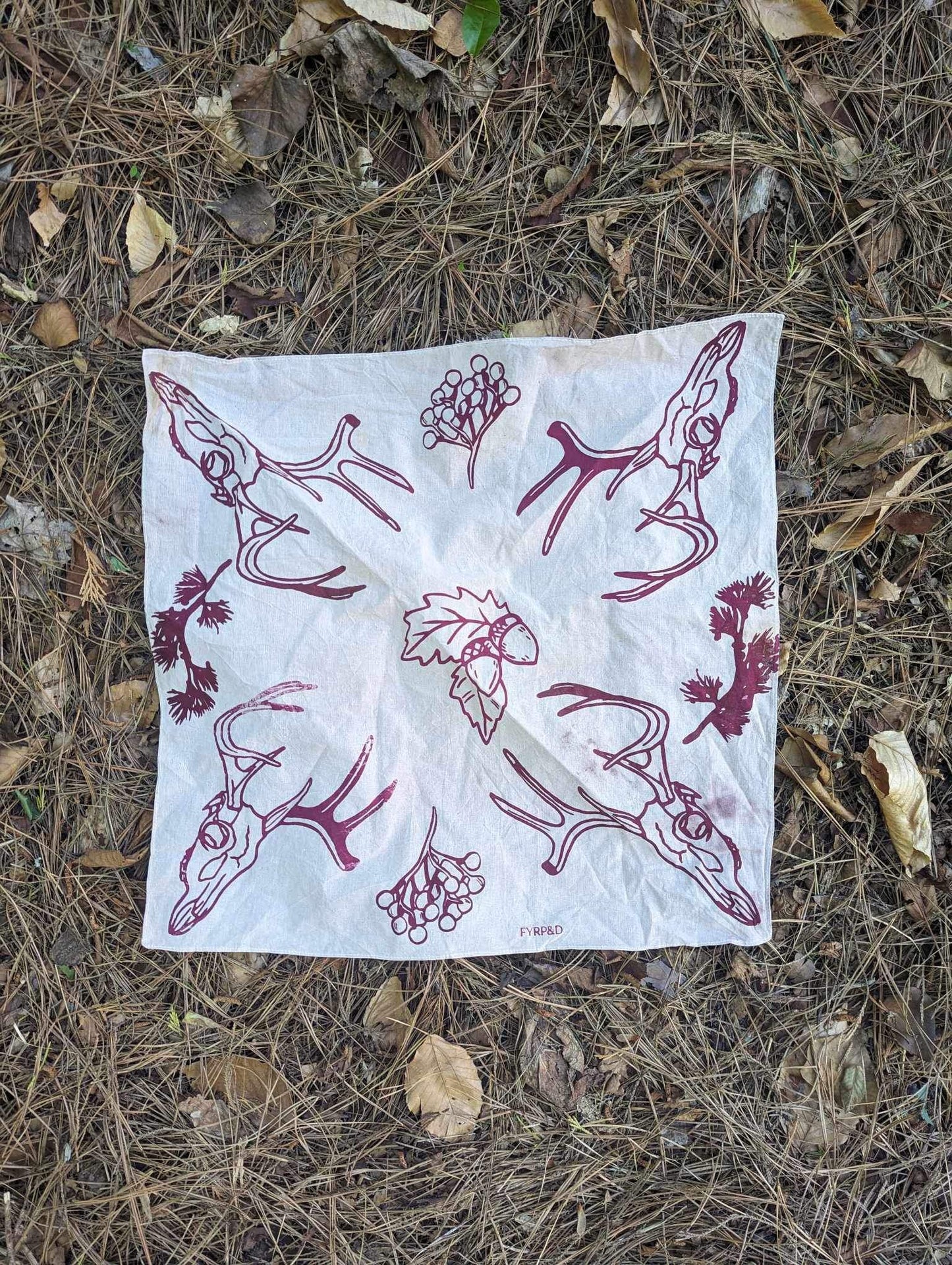 Avocado Deer Skull Bandana