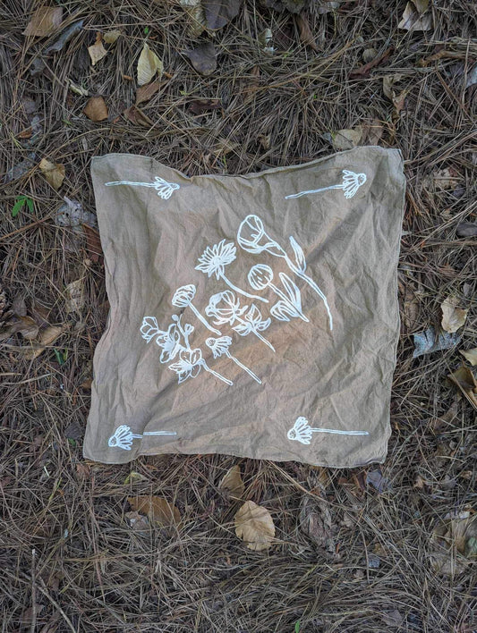 Walnut White Flower Bandana