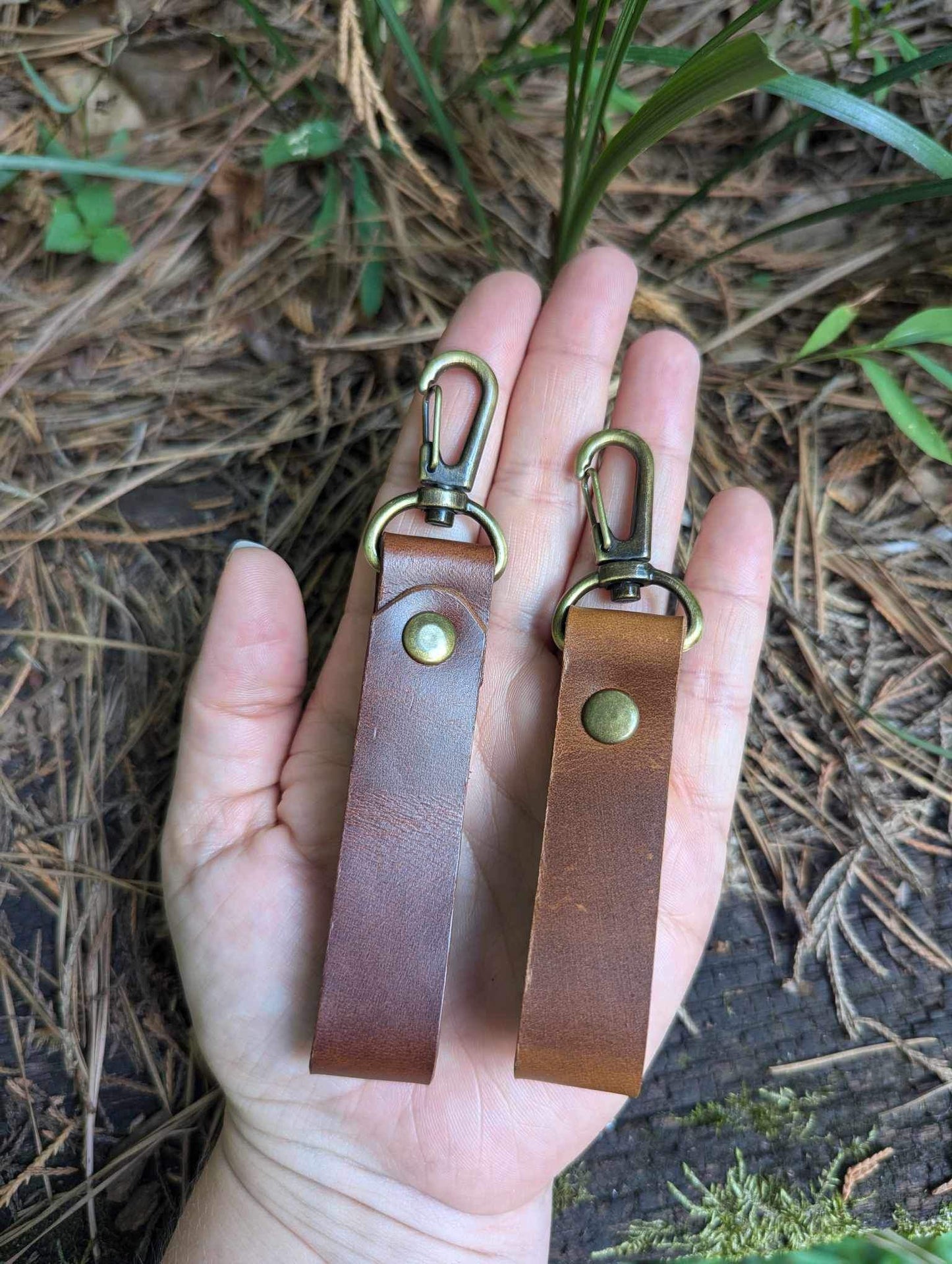 Leather keychains with clip