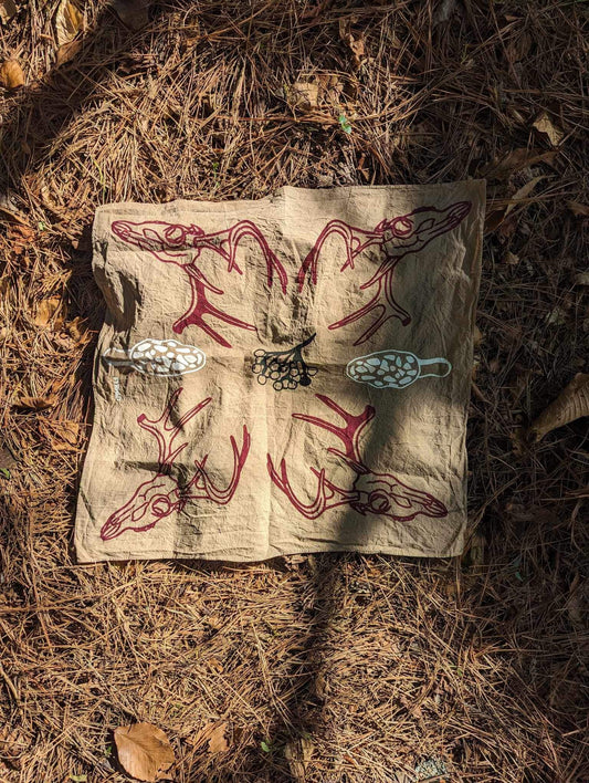 Walnut Deer Skull Bandana JB