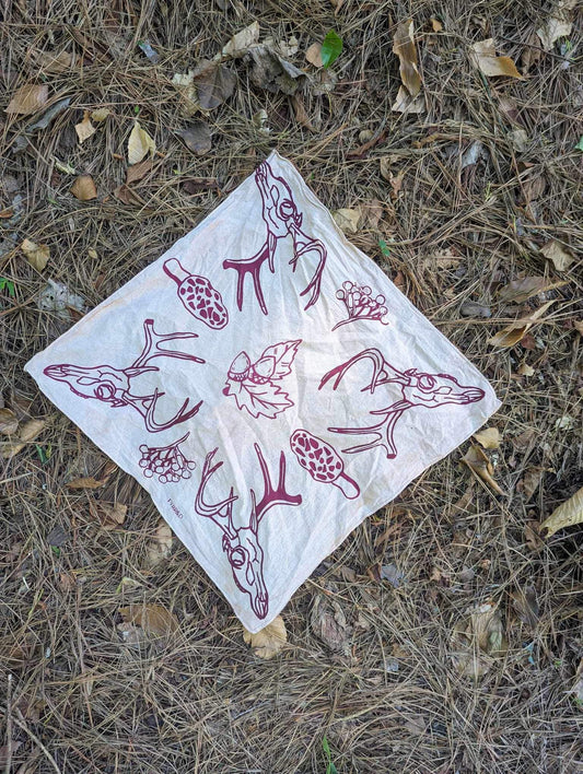 Avocado Deer Skull Bandana