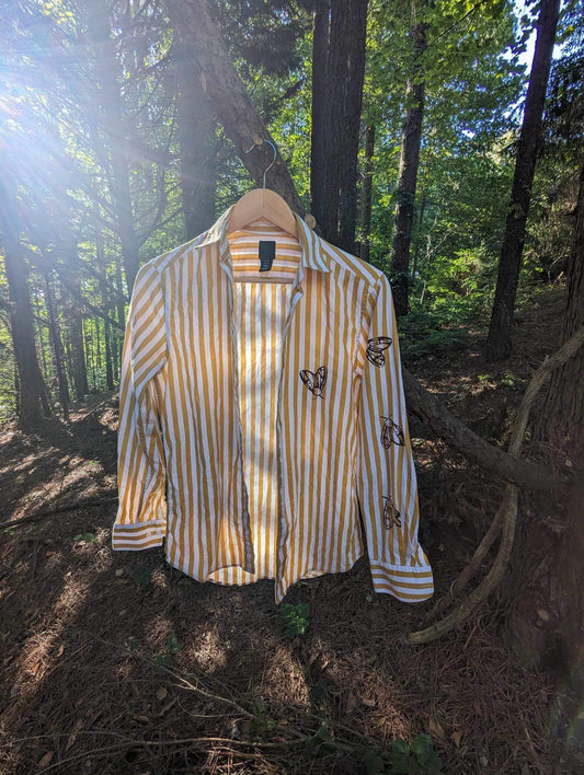 Long Sleeve Striped Button Up, Size XS