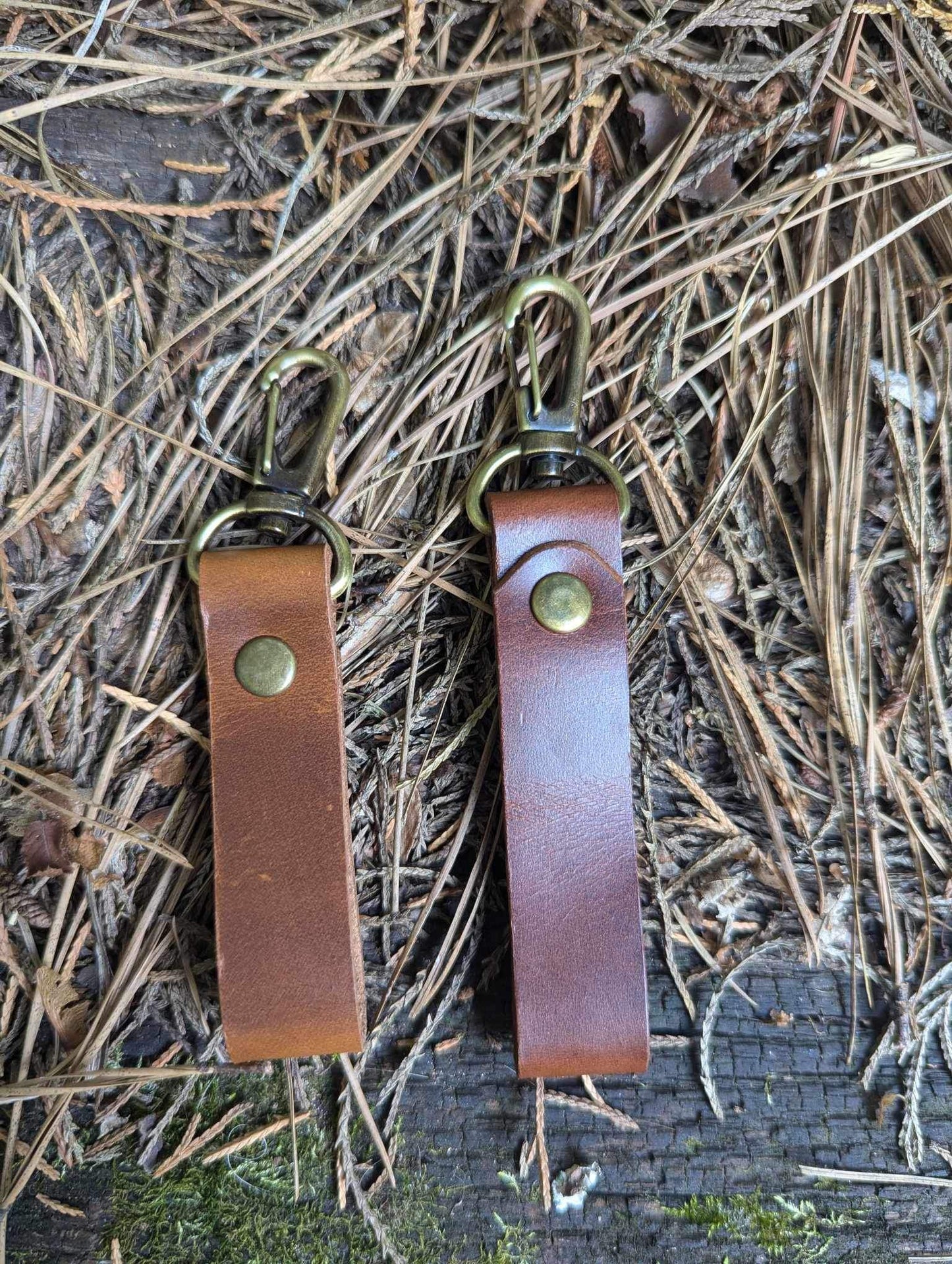 Leather keychains with clip